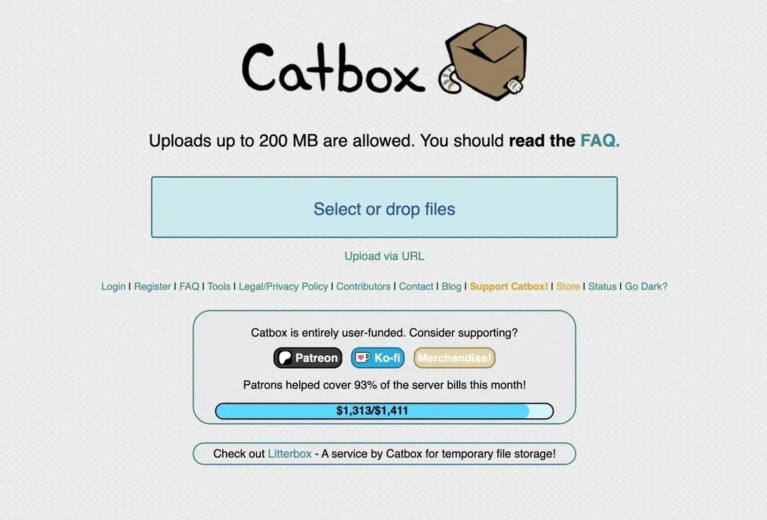 Catbox 教學:免註冊取得 200 MB 空間,至少保存兩年
