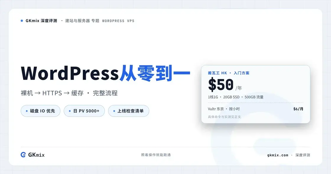 WordPress VPS 部署完整教程：从零到一，八步上线