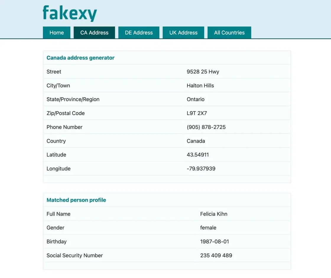 fakexy-random-data-generator-2.jpg Fakexy 線上虛擬個資生成器:隨機產生各國測試地址與信用卡號